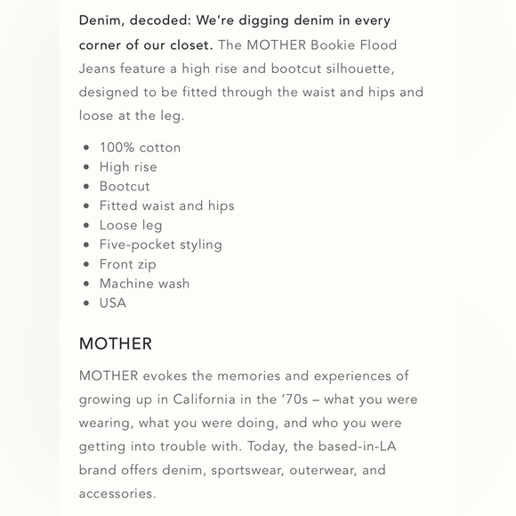 MOTHER “BOOKIE FLOOD” WASH: DEANS LIST *HIGH WAIST/BOOT CUT SIZE 28 *NWT $268.00 - Picture 12 of 14